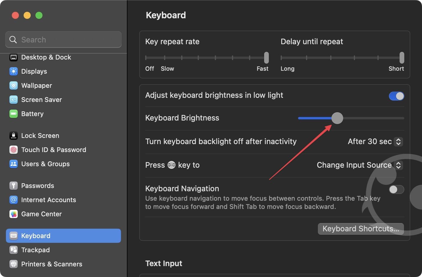 adjust MacBooks keyboard brightness in macOS Ventura 3