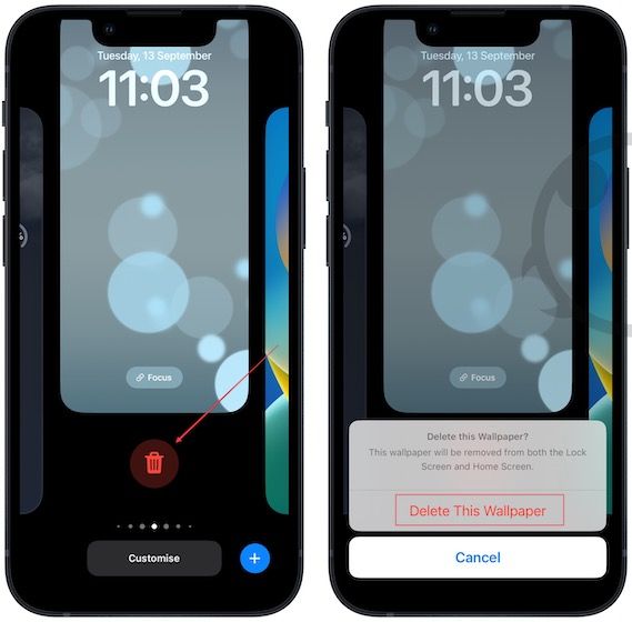 3. Delete lock screens in iOS 16