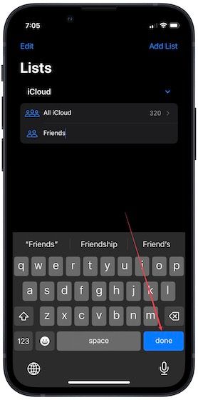 organize iPhone contact in lists 3