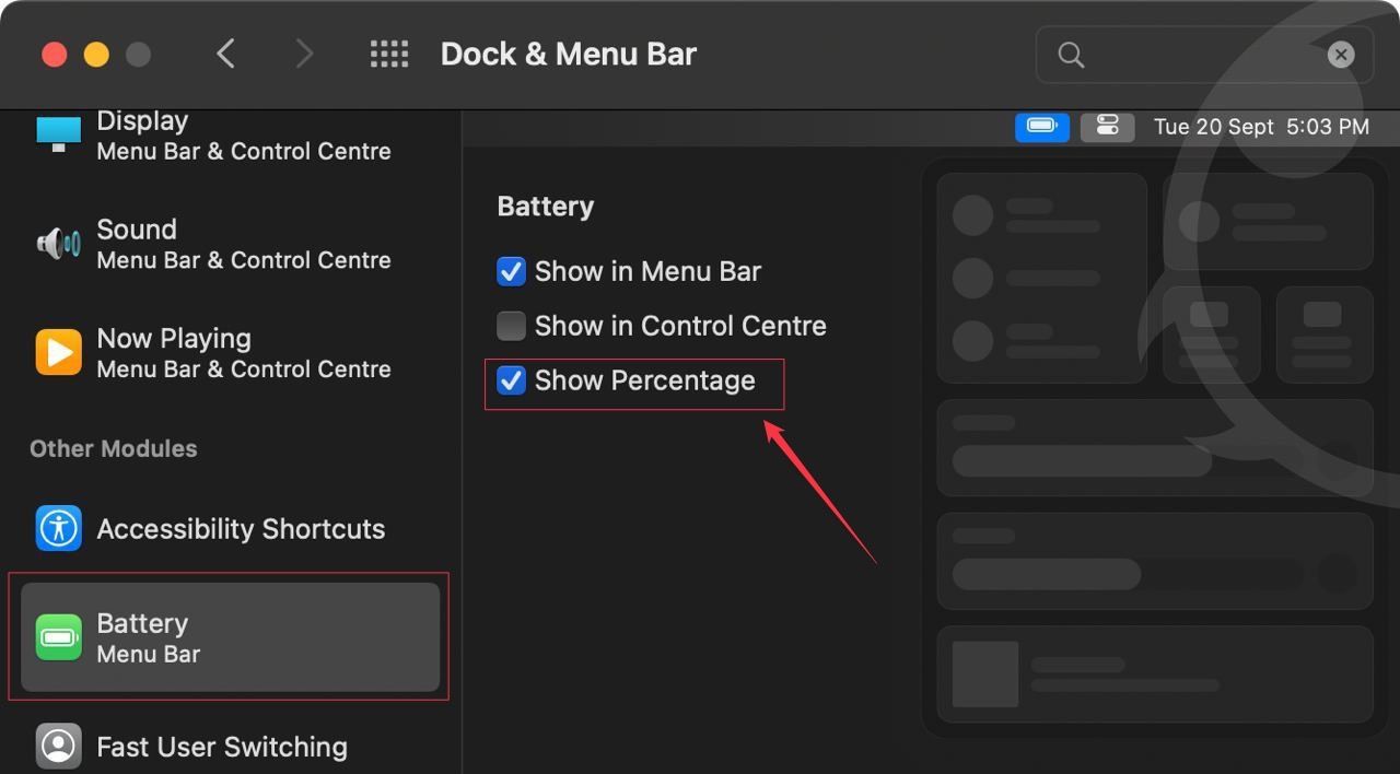 Show battery percent in Mac in macOS Big Sur and below 4