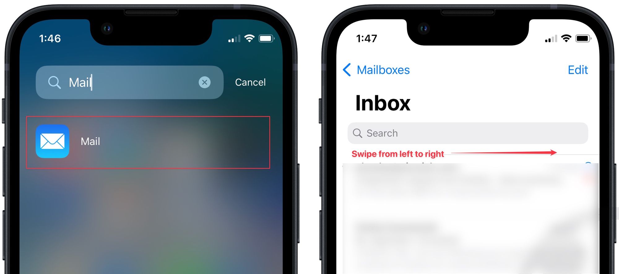 snooze emails in Mail on iPhone 1