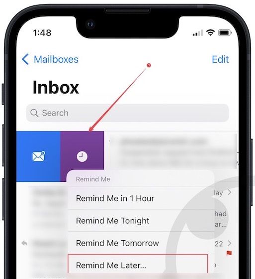 snooze emails in Mail on iPhone 2