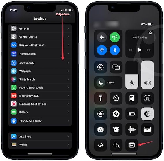 use Quick Note on iPhone using the Control Center