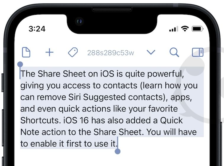 use Quick Note using the Share Menu 1