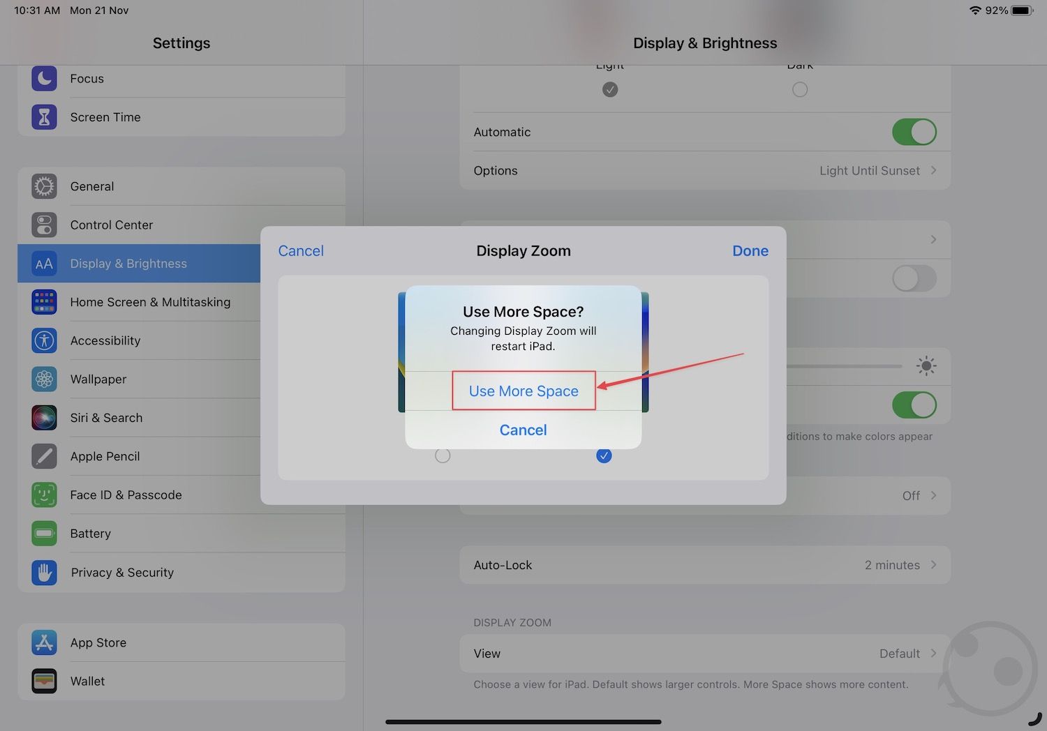 Get more display space on iPad Pro 4