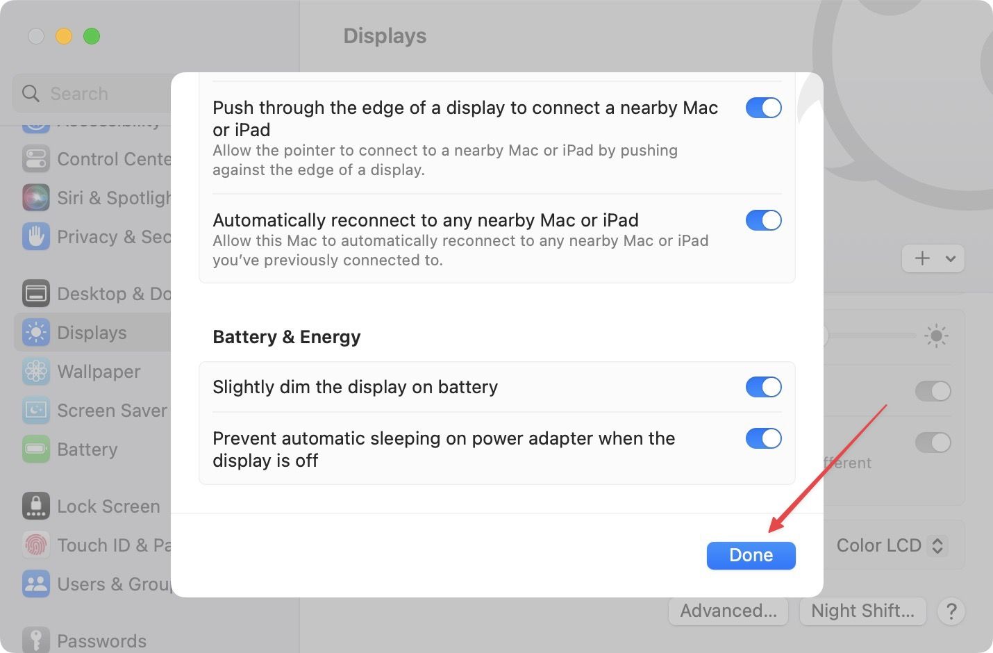 Prevent your Mac from sleeping when the display is off 5