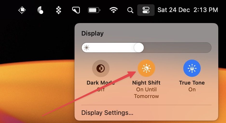 manually turn on Night Shift on Mac 3
