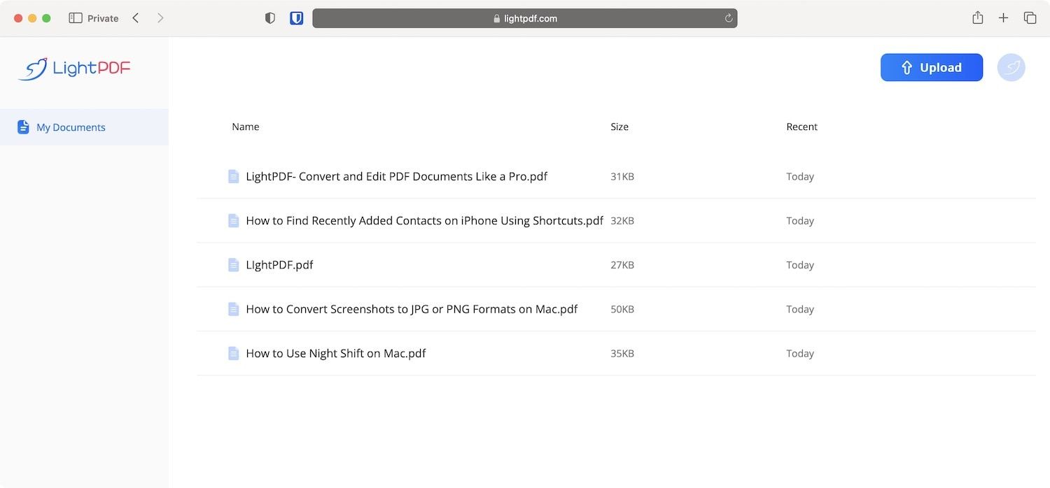 Light PDF Storage screenshot
