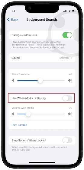 Enable Background Sounds feature on iPhone 6