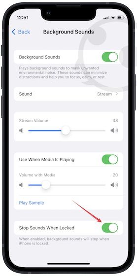 Enable Background Sounds feature on iPhone 7
