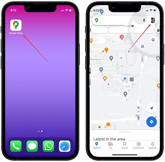 Share real-time location using Google Maps on iPhone 1