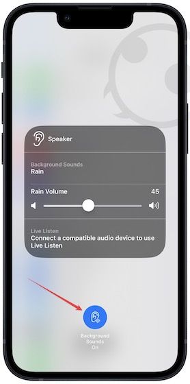 access Background Sounds from Control Center 6