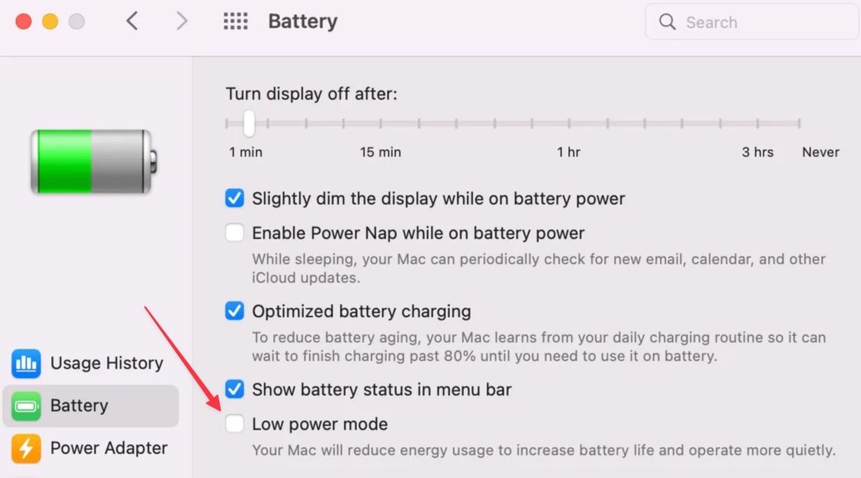 Enable Low Power Mode