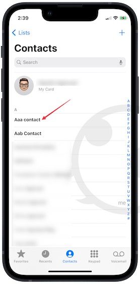 manually merge any contacts on iPhone 1