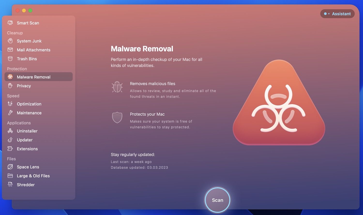 CleanMyMac X malware removal tool
