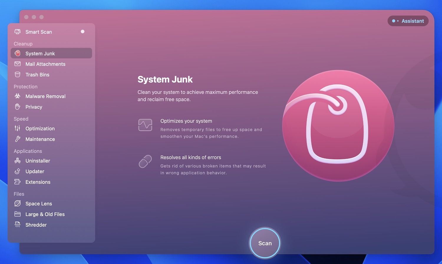cleanMyMac X System Junk Scan
