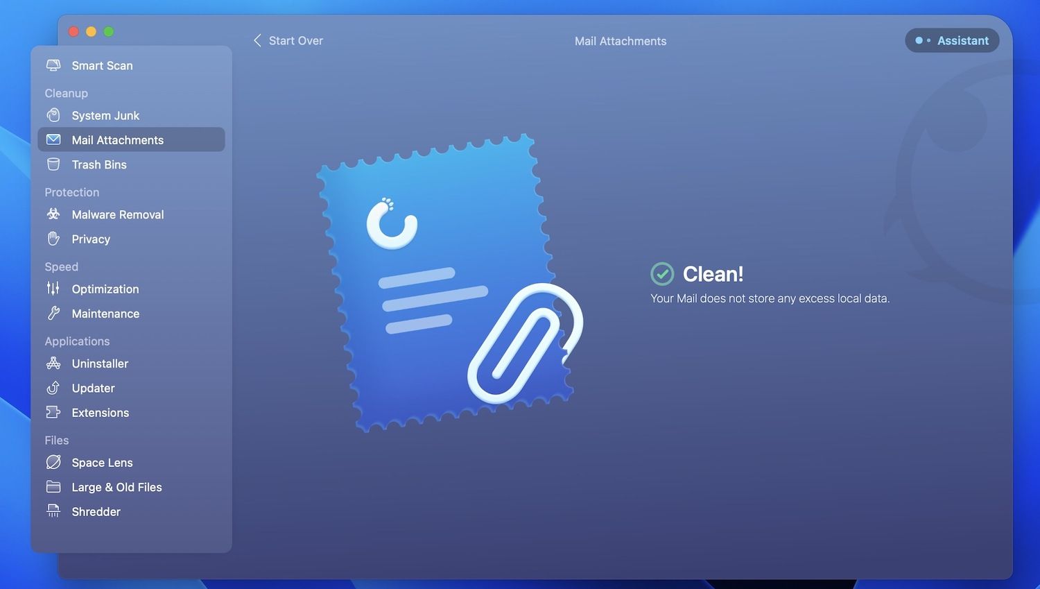 cleaning mail downloads in cleanmymac X