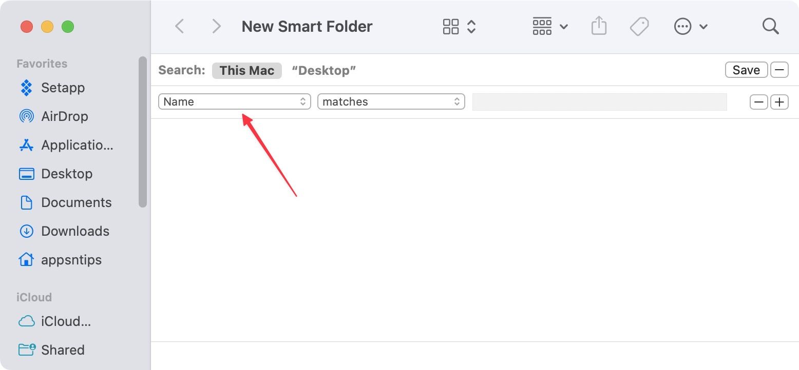 create a Smart Folder on Mac screenshot 4