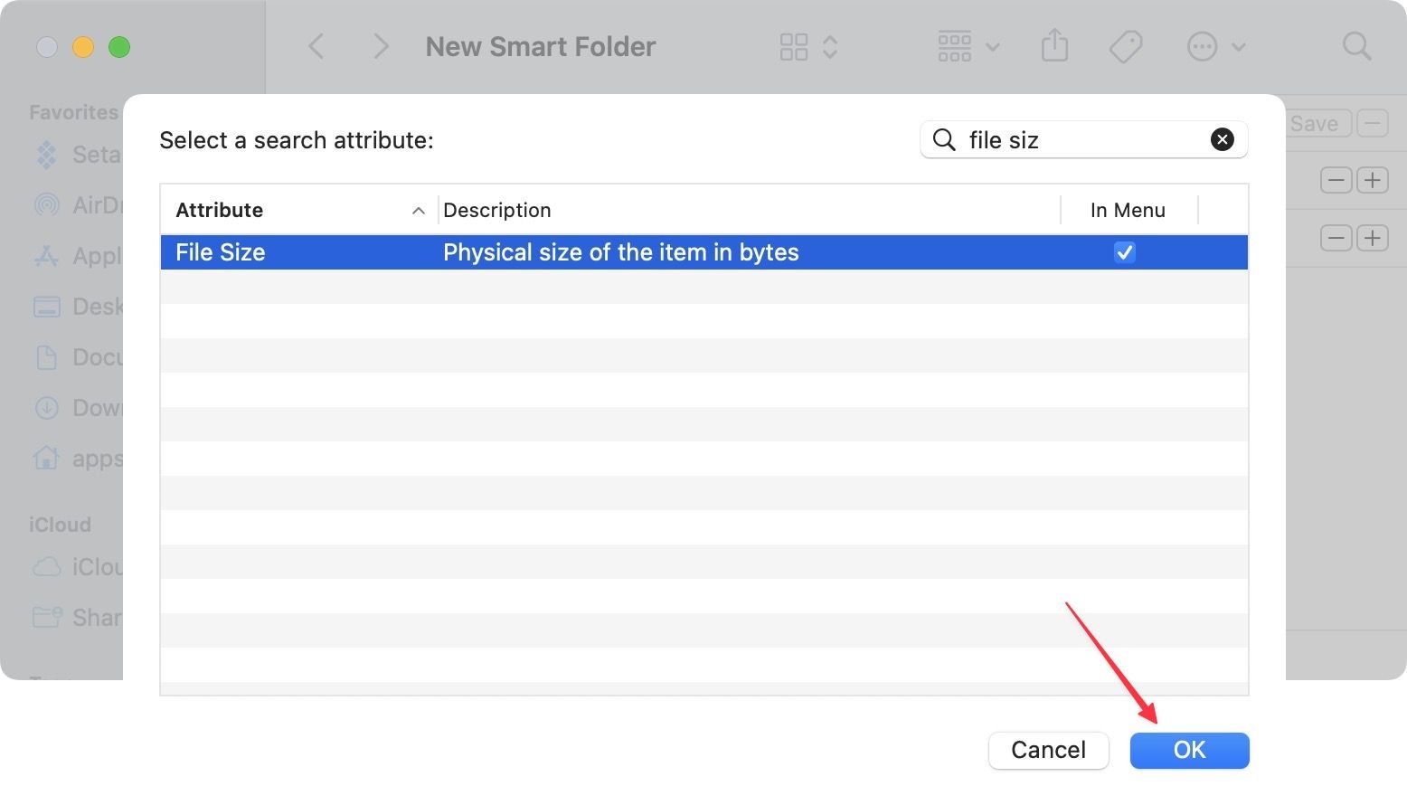 create a Smart Folder on Mac screenshot 10