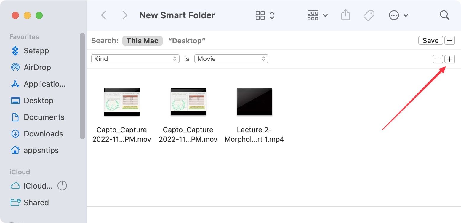 create a Smart Folder on Mac screenshot 7