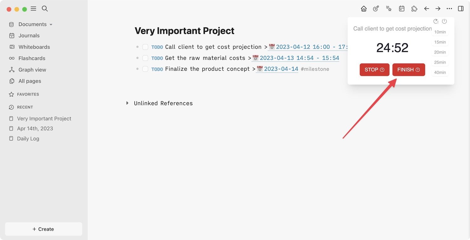 Stopping Pomodoro Timer