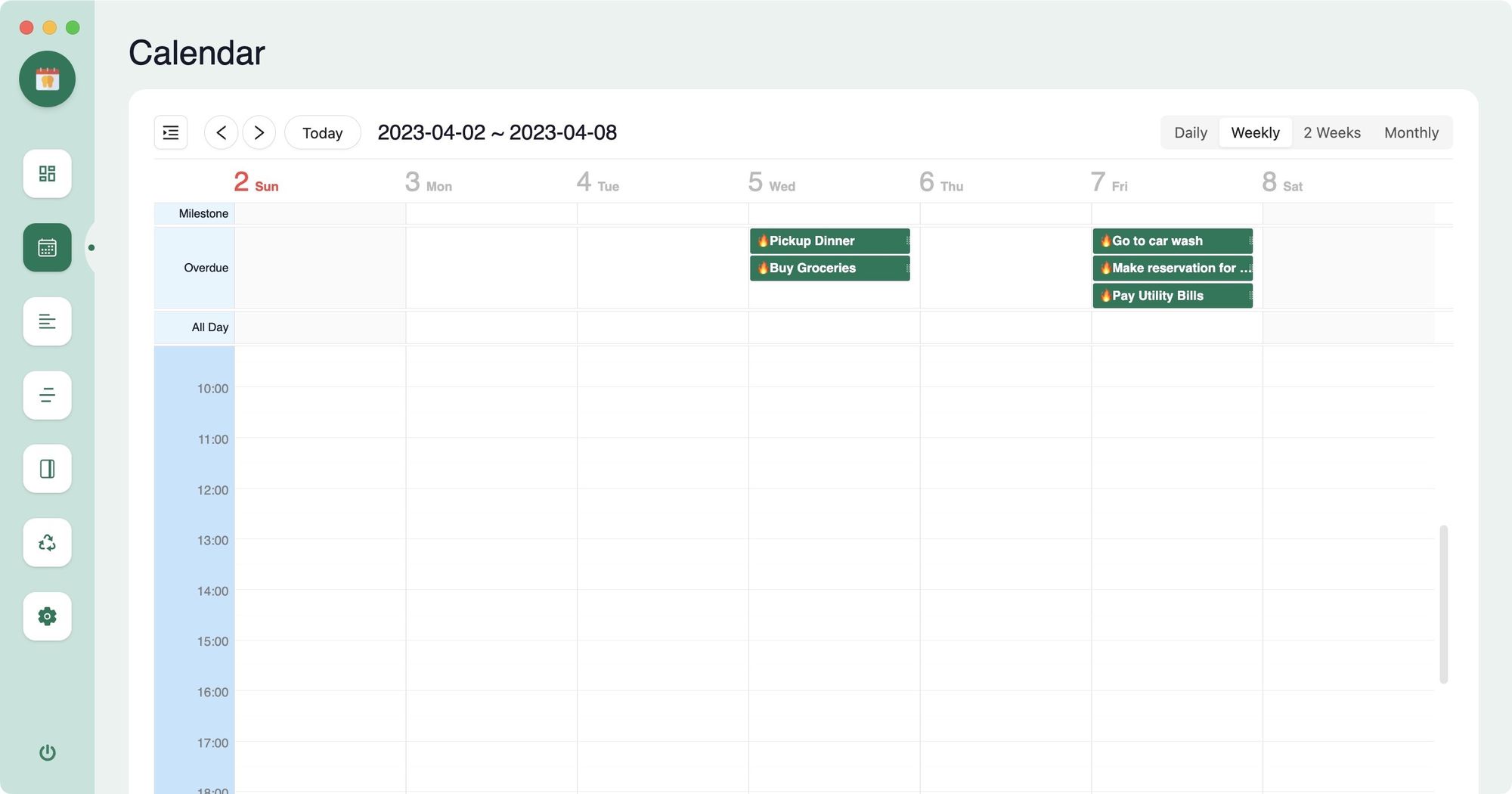 Overdue tasks in Agenda