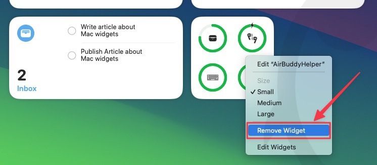 removing a widget in macOS Sonoma