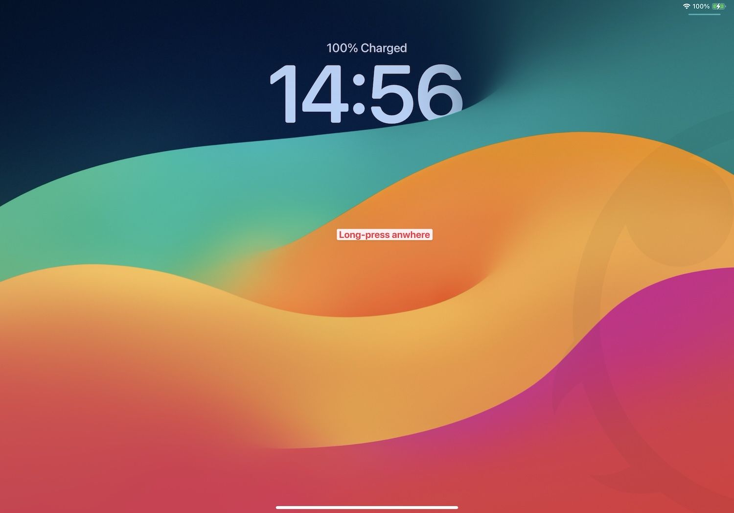 iPad lock screen screenshot