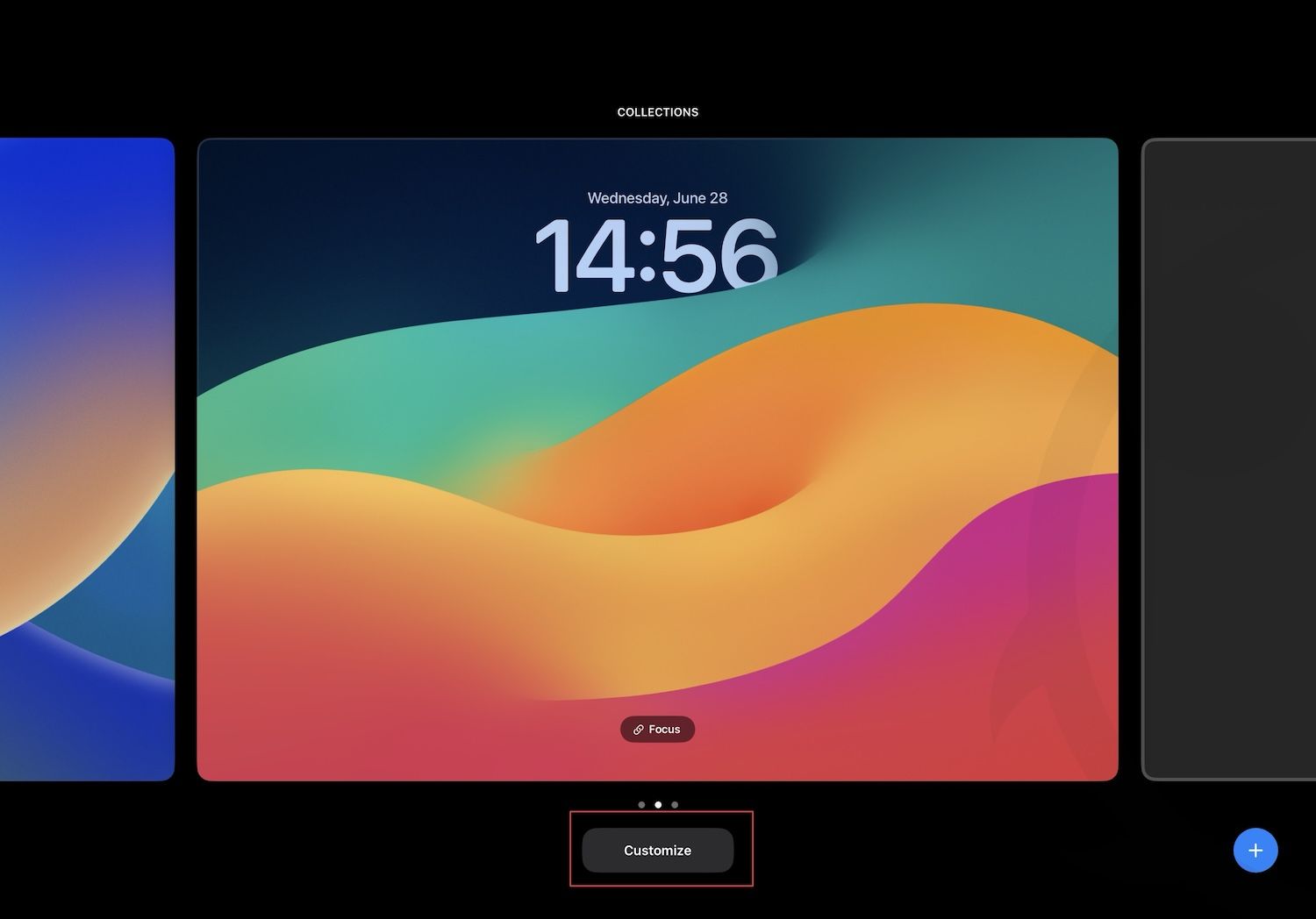 iPad lock screen customization interface screenshot