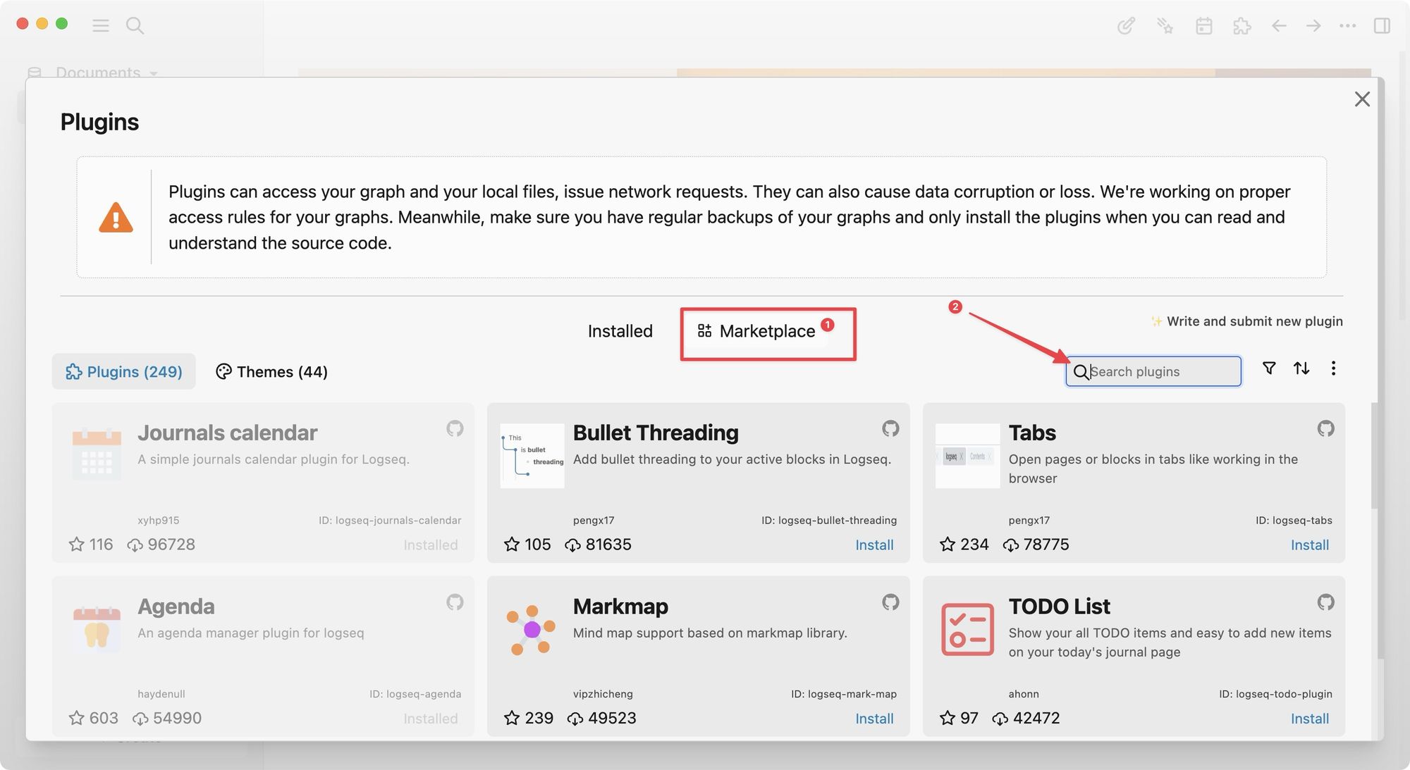 Logseq Plugins Marketplace