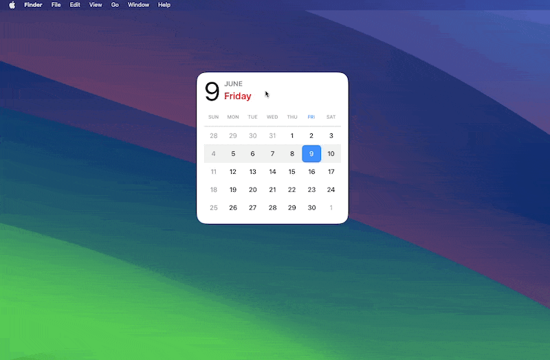 gif showing macOS widget placement