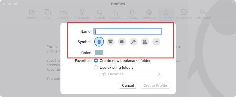 customizing profile name and appearance