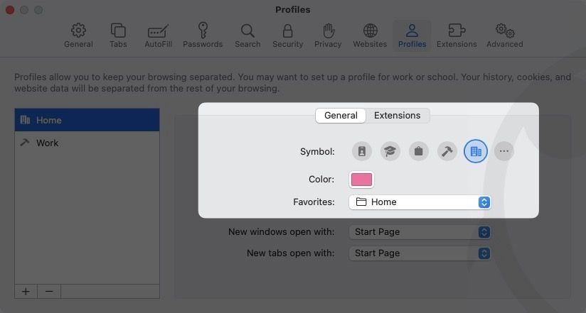 customizing the looks of Safari profile