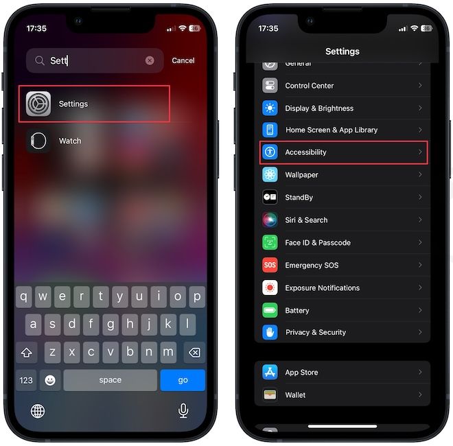 iPhone mockup showing settings app
