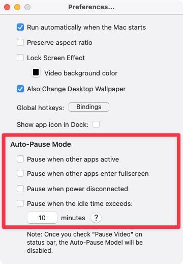 setting app preferences for preserving battery