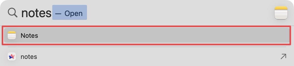 Launching notes using Spotlight
