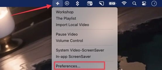 opening app preferences