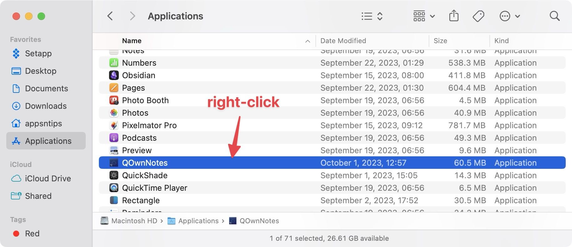 macOS Applications folder screenshot