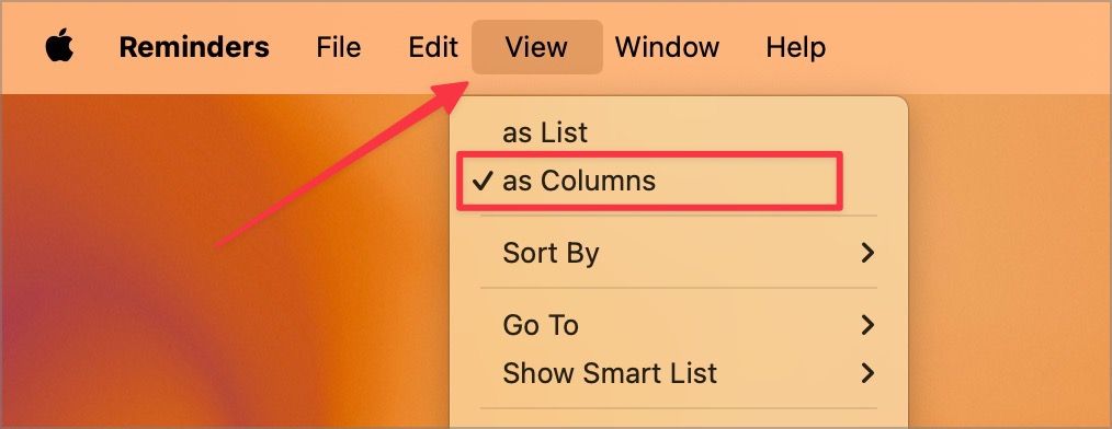 select the as Columns option