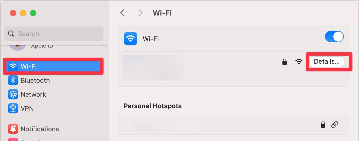 Wi-Fi settings screenshot