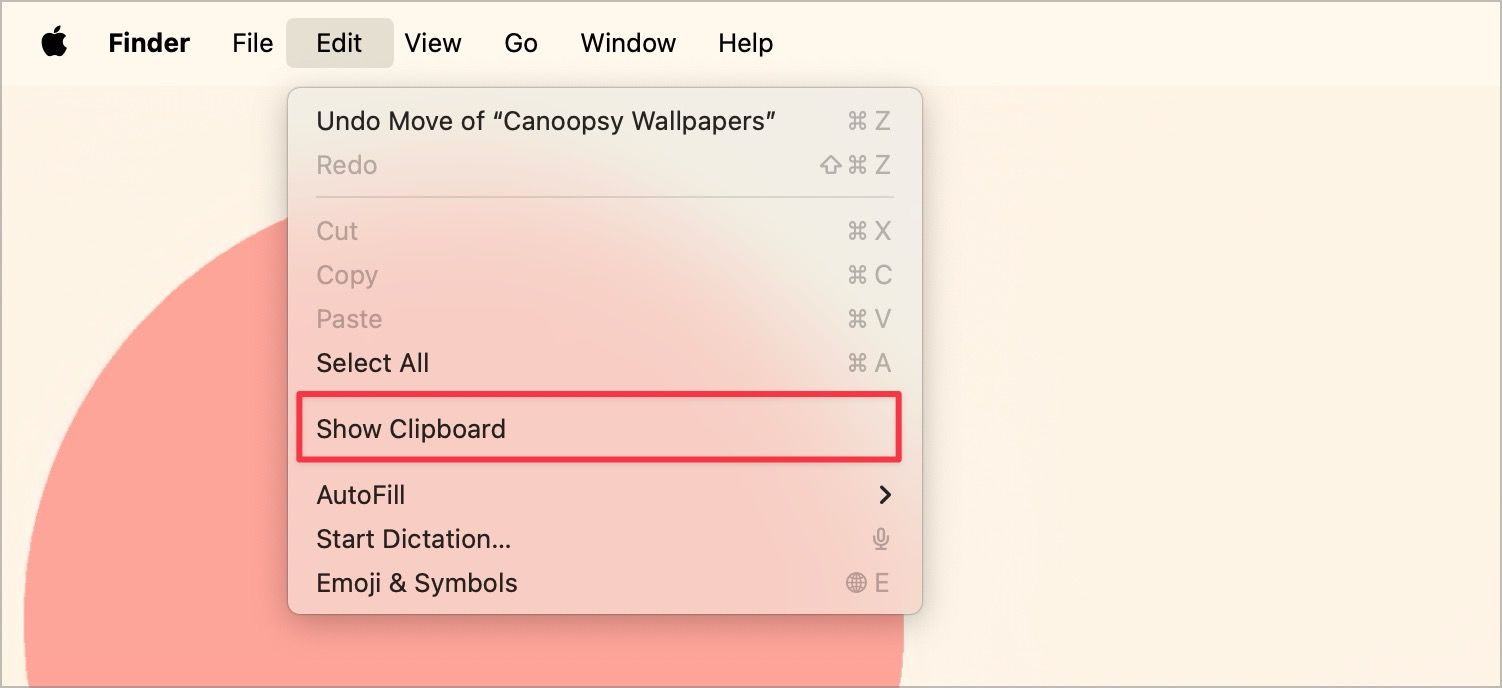 Show clipboard option