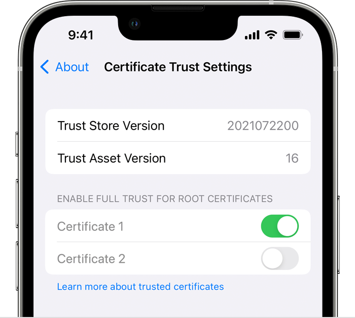 Certificate Trust Settings