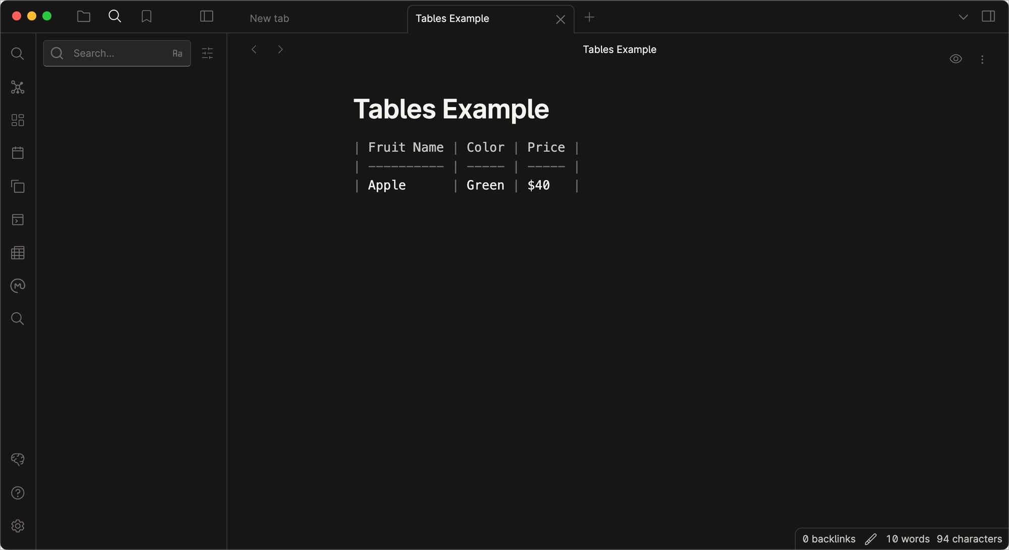 Advanced Table Example