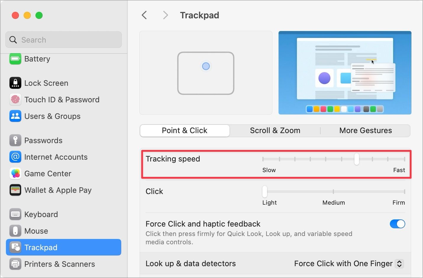 Increase Mac tracking speed