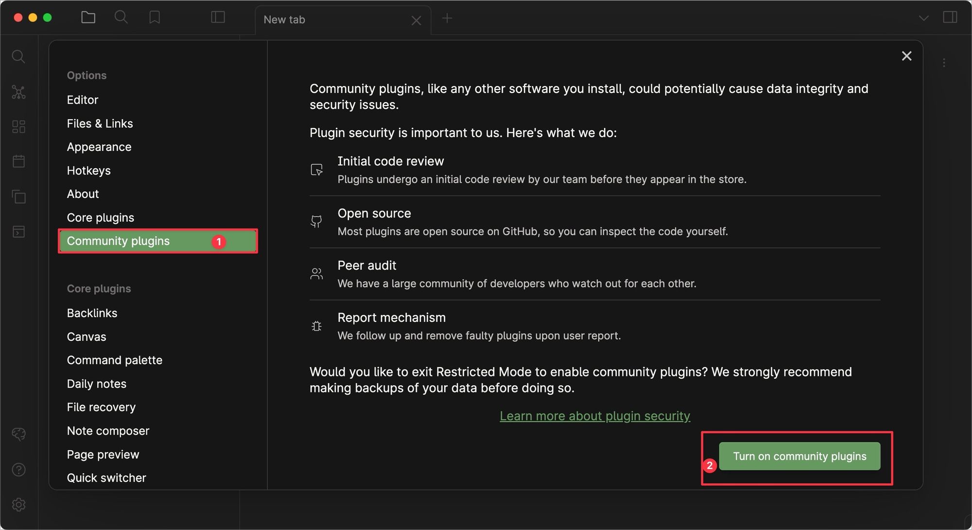 Community plugins option