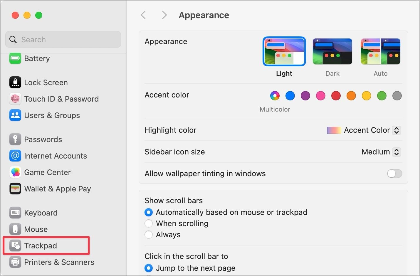 Mac Trackpad Settings