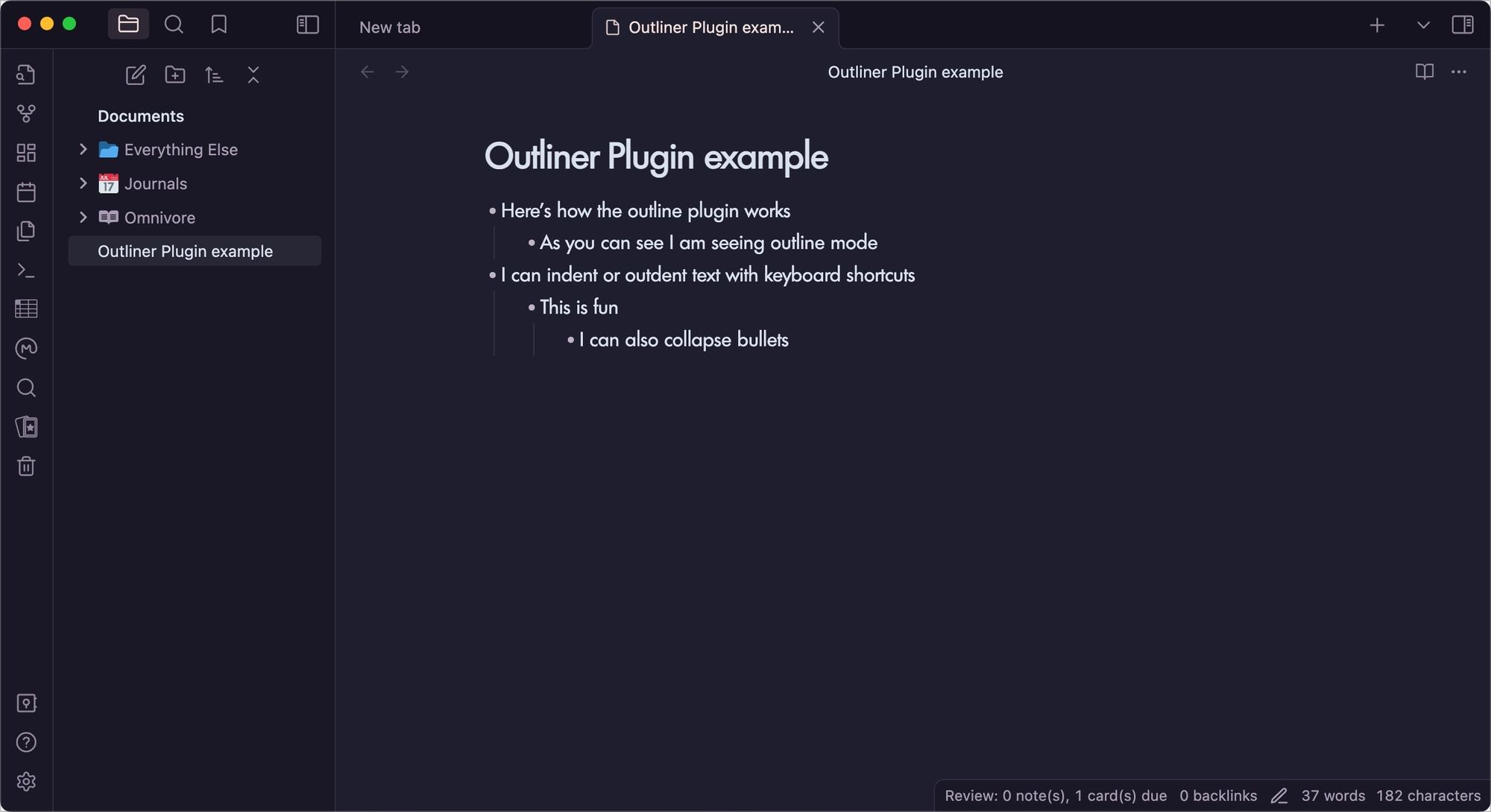 Outliner Plugin example