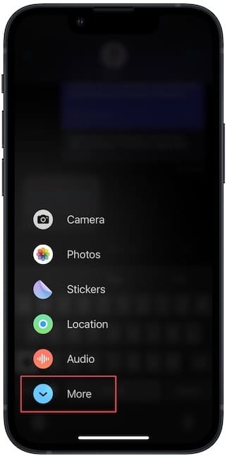 iMessage app drawer screenshot