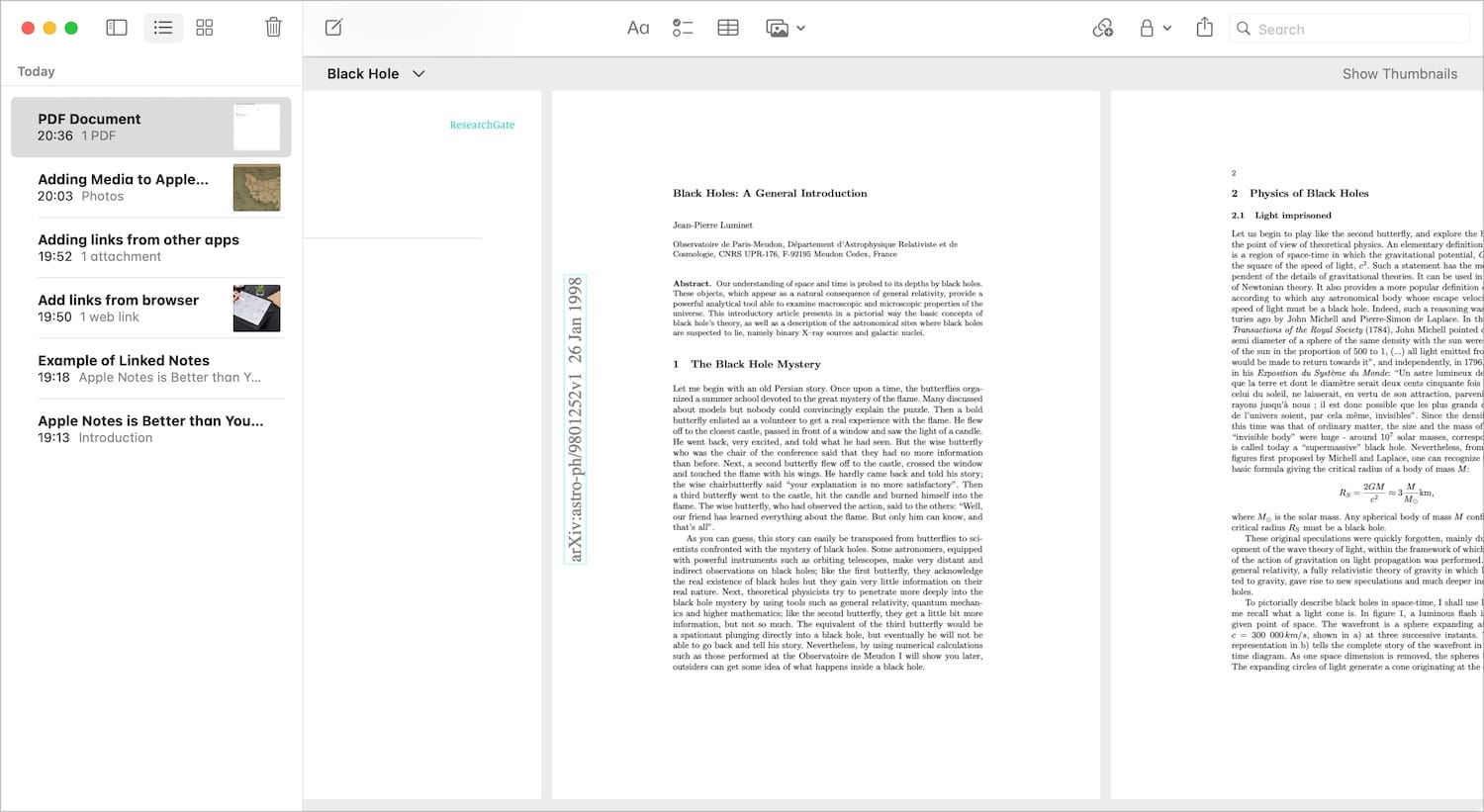 Adding PDF to Apple Notes