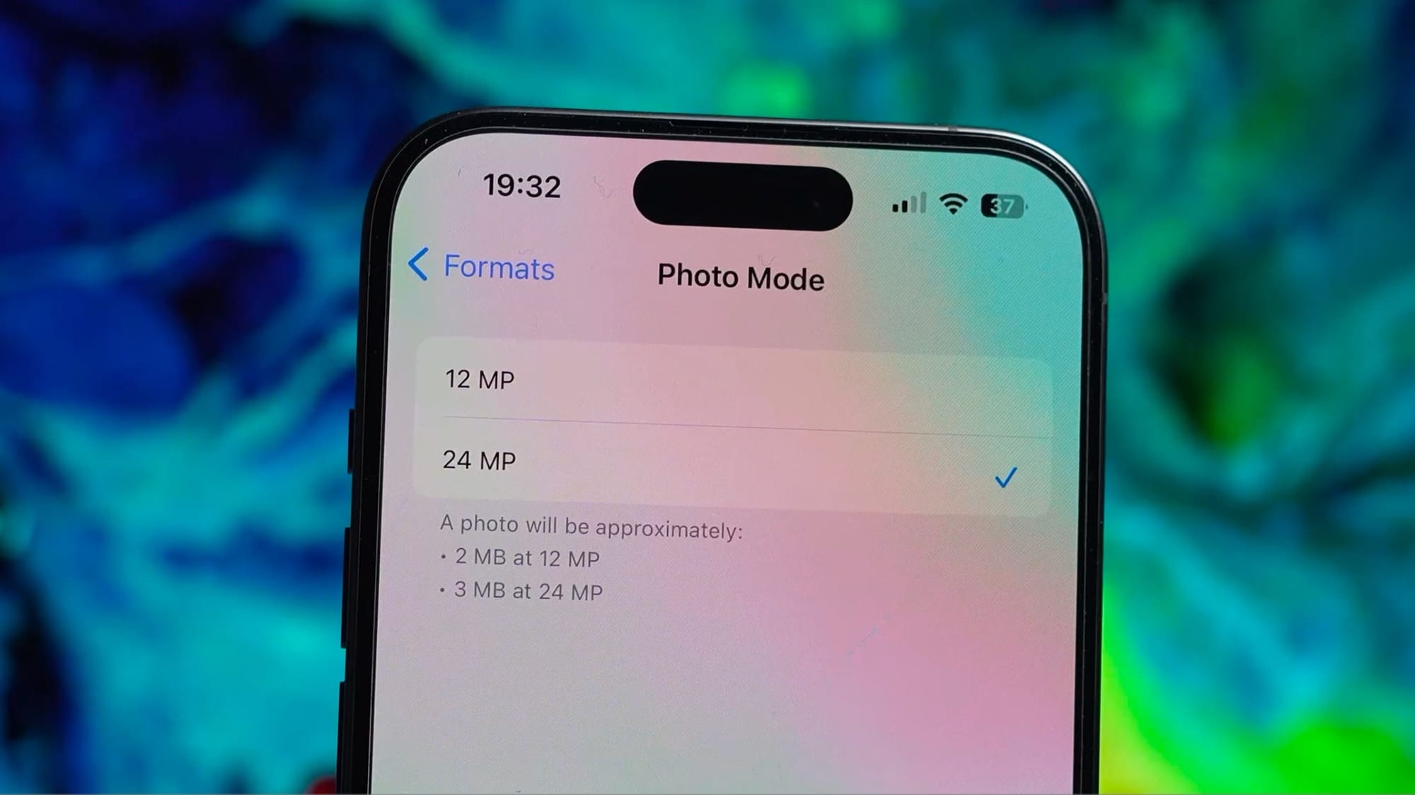 24MP Photo Option in iPhone 15 Pro